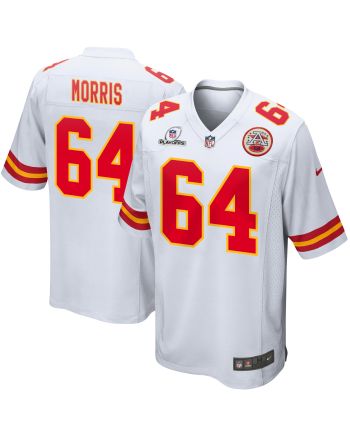 Wanya Morris 64 Kansas City Chiefs 2023 Playoffs Patch Game Men Jersey - White