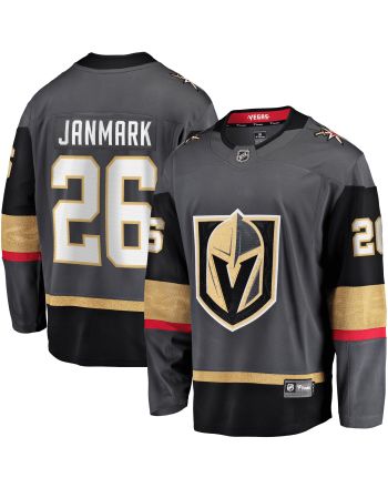 Men's Mattias Janmark Gray Vegas Golden Knights 2017/18 Home Breakaway Jersey Jersey