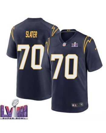 Rashawn Slater 70 Los Angeles Chargers Super Bowl LVIII Men Alternate Game Jersey - Navy