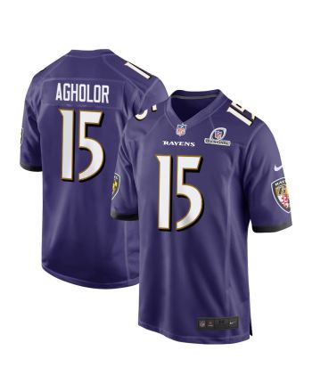 Nelson Agholor 15 Baltimore Ravens 2024 Divisional Patch Game Men Jersey - Purple