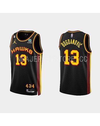 Atlanta Hawks Bogdan Bogdanovic 13 Black 2022-23 Statement Edition Men Jersey