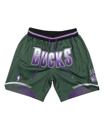 Milwaukee Bucks NBA Retro Shorts - Olive