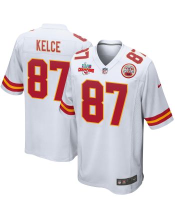 Travis Kelce 87 Kansas City Chiefs Super Bowl LVII Champions 3 Stars Men Game Jersey - White