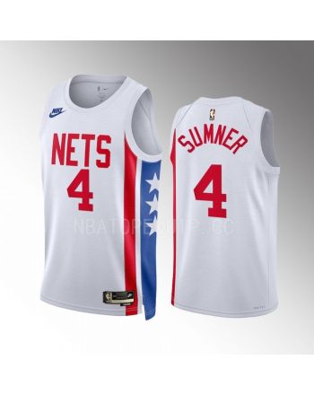 Edmond Sumner 4 2022-23 Brooklyn Nets White Classic Edition Men Jersey Swingman