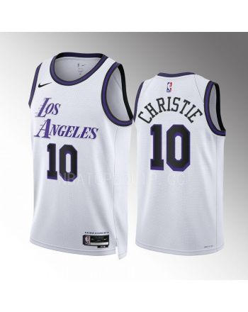 Los Angeles Lakers Max Christie 10 2022-23 City Edition White Jersey