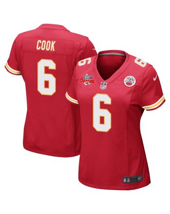 Bryan Cook 6 Kansas City Chiefs Super Bowl LVII Champions 3 Stars Women Game Jersey - Red