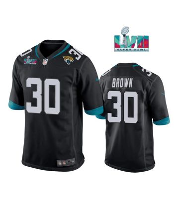 Montaric Brown 30 Jacksonville Jaguars Super Bowl LVII Super Bowl LVII Men Game Jersey- Black