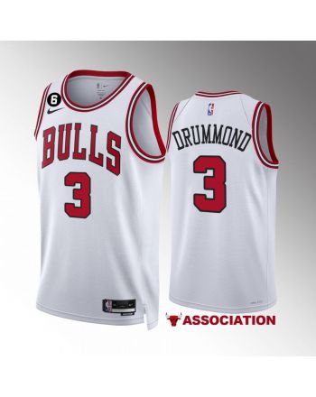 Andre Drummond 3 Chicago Bulls White Men Jersey 2022-23 Association Edition NO.6 Patch