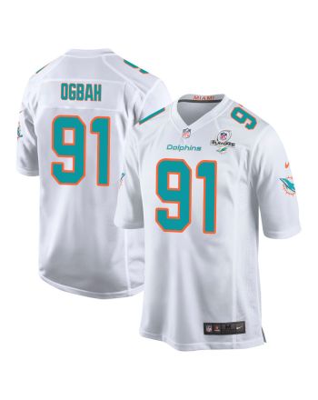 Emmanuel Ogbah 91 Miami Dolphins 2023 Playoffs Patch Game Men Jersey - White