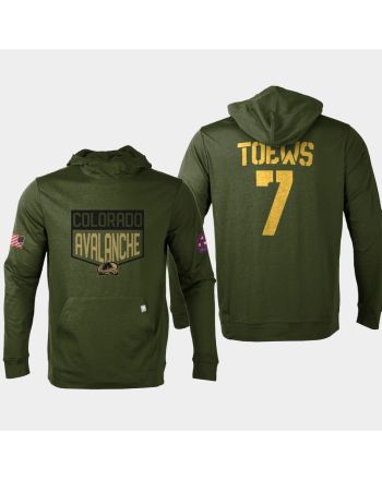 Colorado Avalanche 7 Devon Toews Military 2022 Salute to Service Pullover Hoodie