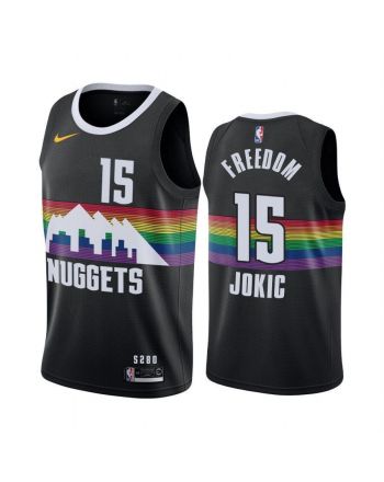 Nikola Jokic Freedom Nuggets Justice 2020 Playoffs Social Justice Jersey