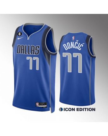 Dallas Mavericks Luka Doncic 77 Royal Icon Edition Jersey 2022-23 Swingman