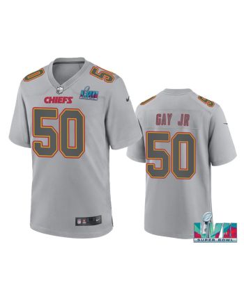 Willie Gay Jr. 50 Kansas City Chiefs Super Bowl LVII Patch Atmosphere Fashion Game Jersey - Gray