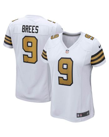 Drew Brees 9 New Orleans Saints Women's Alternate Game Jersey - White