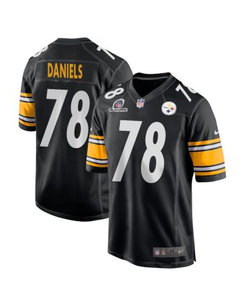 James Daniels 78 Pittsburgh Steelers 2023 Playoffs Patch Game Men Jersey - Black