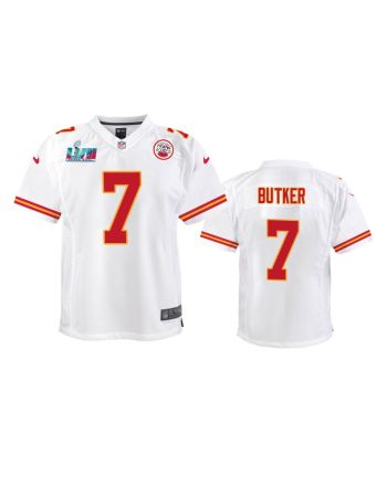 Harrison Butker 7 Kansas City Chiefs Super Bowl LVII Game Jersey - Youth White