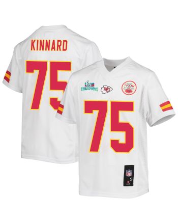 Darian Kinnard 75 Kansas City Chiefs Super Bowl LVII Champions Youth Game Jersey - White