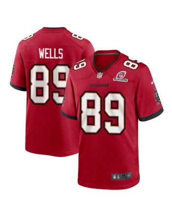 David Wells 89 Tampa Bay Buccaneers 2023 Playoffs Patch Game Men Jersey - Red