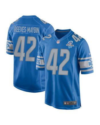 Jalen Reeves-Maybin 42 Detroit Lions 2023 Playoffs Patch Game Men Jersey - Blue