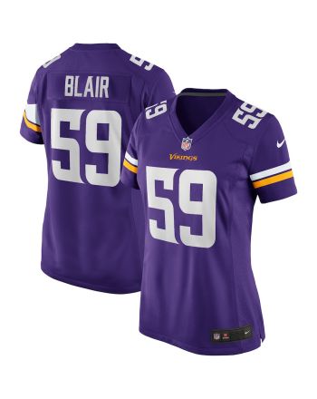 Matt Blair 59 Minnesota Vikings Women Game Retired Jersey - Purple