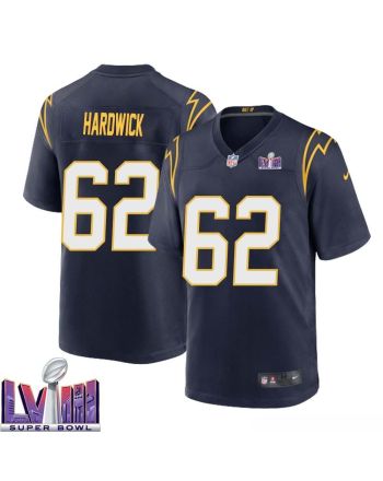 Nick Hardwick 62 Los Angeles Chargers Super Bowl LVIII Men Alternate Game Jersey - Navy