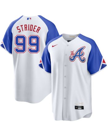 Spencer Strider 99 Atlanta Braves City Connect Men Jersey - White