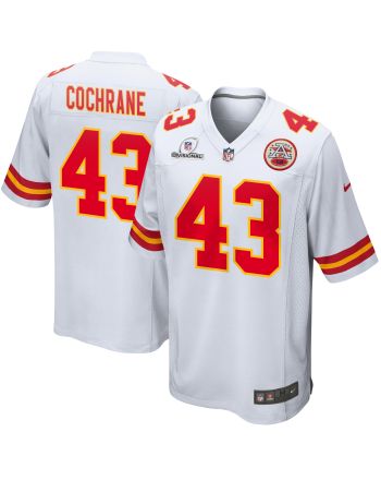 Jack Cochrane 43 Kansas City Chiefs 2024 Divisional Patch Game Men Jersey - White