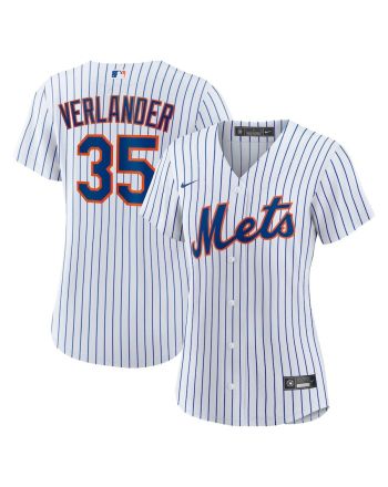 Justin Verlander 35 New York Mets Women's Home Player Jersey - White/Royal