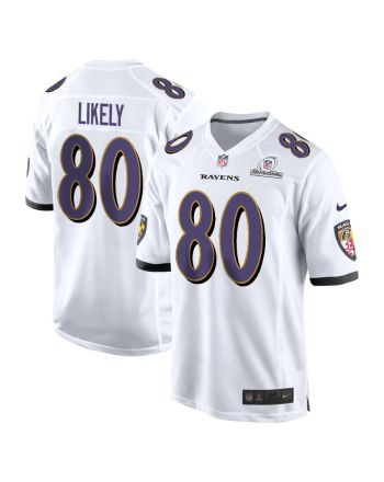 Isaiah Likely 80 Baltimore Ravens 2024 Divisional Patch Game Men Jersey - White