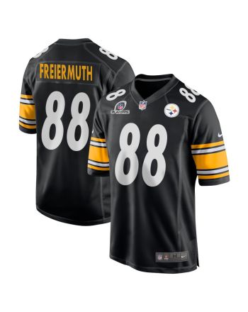 Pat Freiermuth 88 Pittsburgh Steelers 2023 Playoffs Patch Game Men Jersey - Black