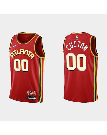 Atlanta Hawks 00 Custom 2022-23 Icon Edition Red Men Jersey