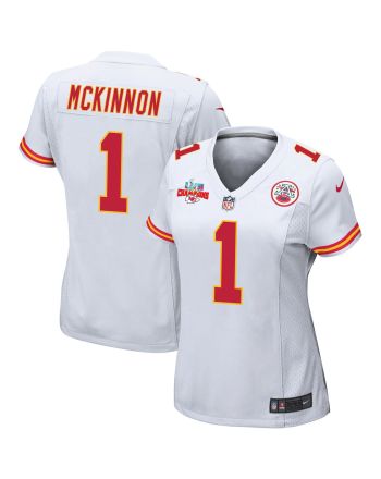 Jerick McKinnon 1 Kansas City Chiefs Super Bowl LVII Champions 3 Stars Women Game Jersey - White