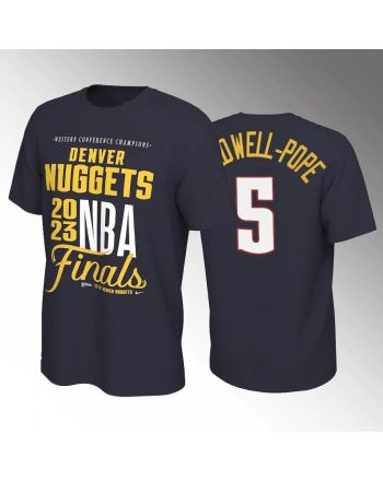 Kentavious Caldwell-Pope 5 Denver Nuggets 2023 NBA Finals Navy T-Shirt