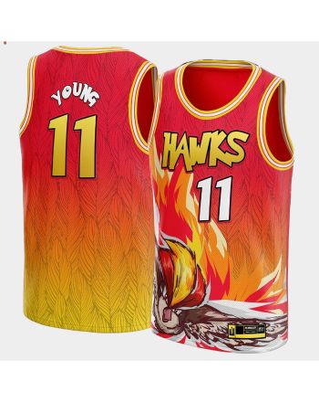 Trae Young 11 NBA Pokemon Atlanta Hawks Red Jersey Cartoon