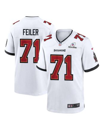 Matt Feiler 71 Tampa Bay Buccaneers 2023 Playoffs Patch Game Men Jersey - White