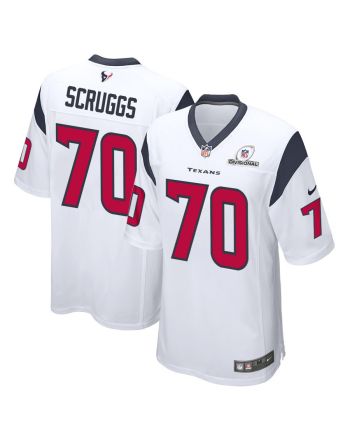 Juice Scruggs 70 Houston Texans 2024 Divisional Patch Game Men Jersey - White