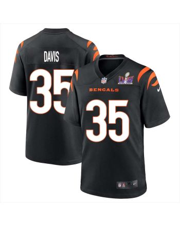 Jalen Davis 35 Cincinnati Bengals Super Bowl LVIII Men Home Limited Jersey - Black