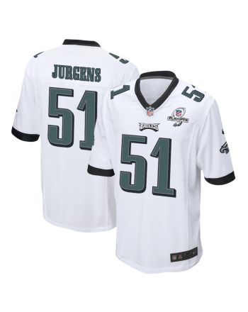 Cam Jurgens 51 Philadelphia Eagles 2023 Playoffs Patch Game Men Jersey - White