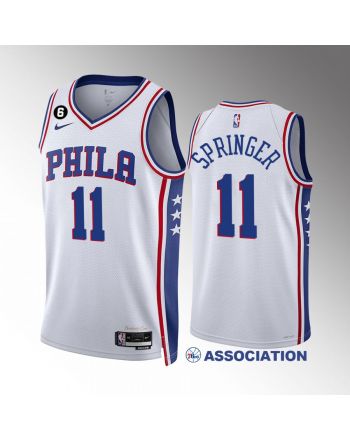 Jaden Springer 11 Philadelphia 76ers White Jersey 2022-23 Association Edition Swingman