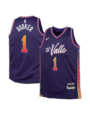 Devin Booker 1 Phoenix Suns 2023/24 City Edition Swingman YOUTH Jersey - Purple