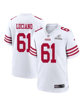 Corey Luciano 61 San Francisco 49ers 2024 Divisional Patch Game Men Jersey - White