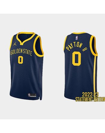 Golden State Warriors 0 Gary Payton II 2022-23 Statement Edition Navy Men Jersey