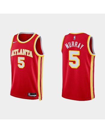 Atlanta Hawks 5 Dejounte Murray 2022-23 Icon Edition Red Men Jersey