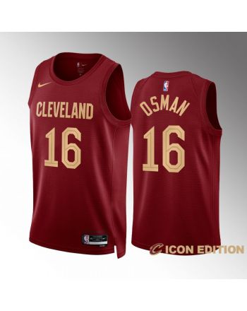 Cleveland Cavaliers Cedi Osman 16 2022-23 Icon Edition Wine Jersey Swingman