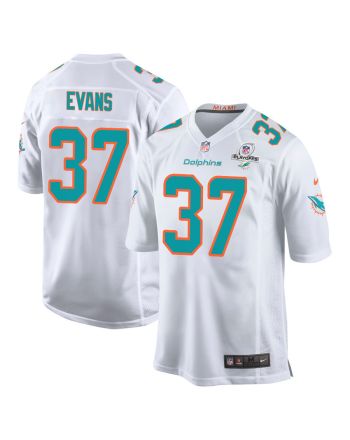 Darrynton Evans 37 Miami Dolphins 2023 Playoffs Patch Game Men Jersey - White