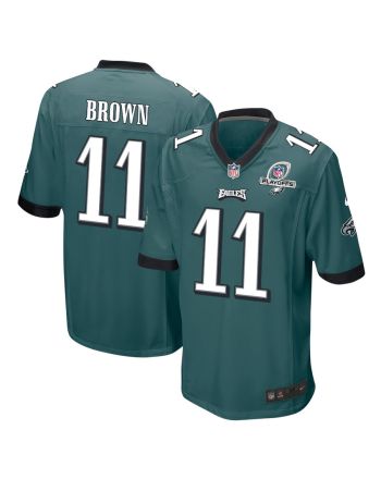 A.J. Brown 11 Philadelphia Eagles 2023 Playoffs Patch Game Men Jersey - Midnight Green