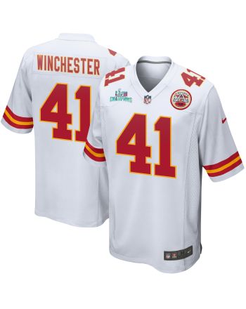 James Winchester 41 Kansas City Chiefs Super Bowl LVII Champions Men Game Jersey - White