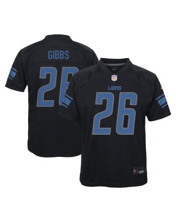 Jahmyr Gibbs 26 Detroit Lions YOUTH Fashion Game Jersey - Black