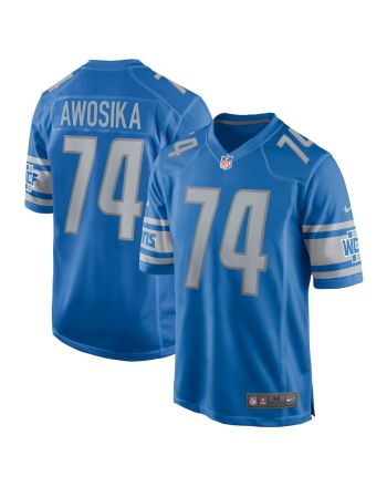 Kayode Awosika 74 Detroit Lions Men's Home Game Jersey - Blue