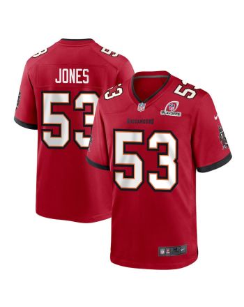 Vi Jones 53 Tampa Bay Buccaneers 2023 Playoffs Patch Game Men Jersey - Red